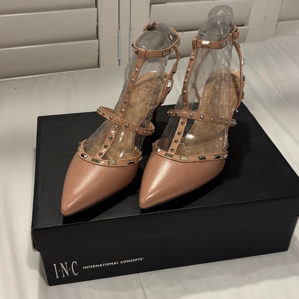 INC Rose Gold Studded Heels